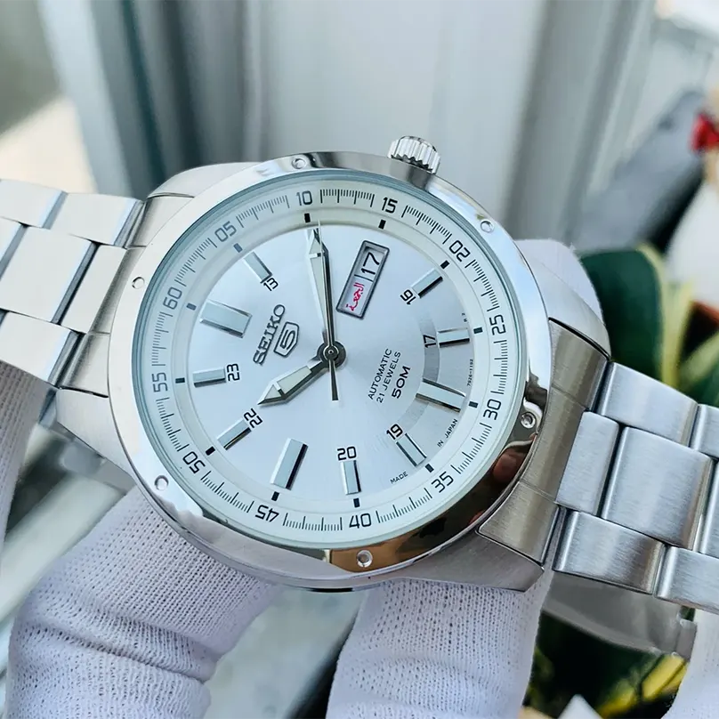 Seiko 5 Automatic Silver Dial Casual Men's Watch- SNKN09J1